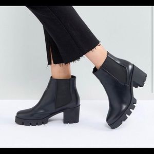 RAID black chunky ankle booties